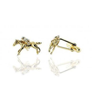 horse with jockey cufflinks by amadoria