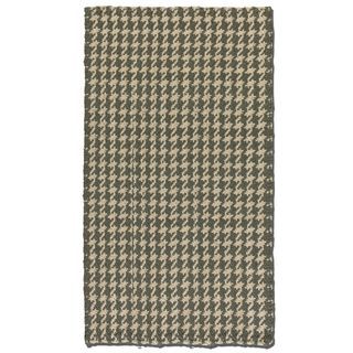 Bengal Olive/ Grey Houndstooth Jute Rug (5 X 8)