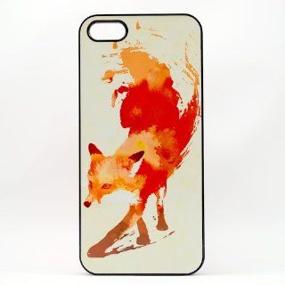ROKE(TM) FOX iPhone 5 Cover iPhone 5 Case Black Hard Plastic cases Personalized Covers iphone Skins RO1014F Cell Phones & Accessories