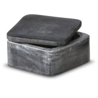 Nate Berkus Carved Stone Box   Black