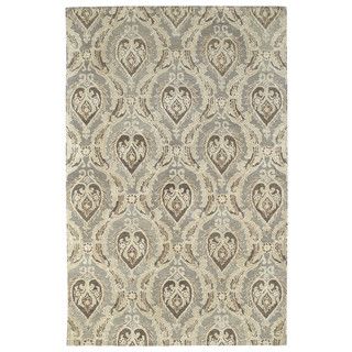Hand tufted St. Joseph Taupe Damask Wool Rug (36 X 53)