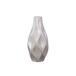 Khaki Scalloped Ceramic Vase