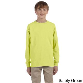 Jerzees Youth Boys Heavyweight Blend Long sleeve T shirt Green Size L (14 16)