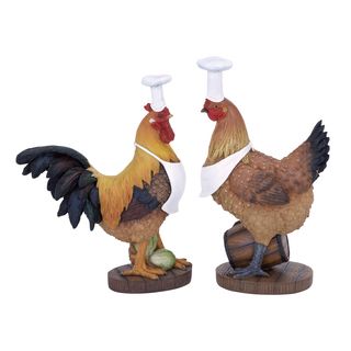 Decorative Rooster Chef (set Of 2)
