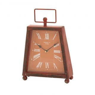 Trendy Metal Clock With Unique Shade Of Red Color