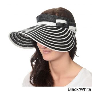 Magid Magid Hats Womens Striped Roll up Sun Visor Black Size One Size Fits Most