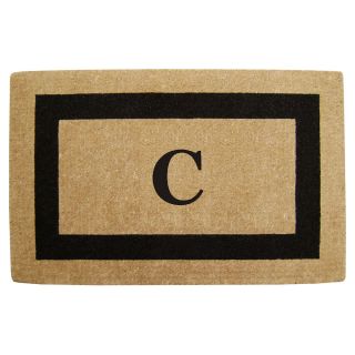 Heavy Duty Coir Monogrammed Black Door Mat