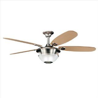 Kichler Lighting 300112PN Keswick   52" Ceiling Fan, Polished Nickel Finish with Umber Etched Lower Glass    