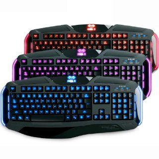 E BLUE COBRA REINFORCEMENT R EKM705BKUS IU 3 Colors LED Adjustable Backlit Gaming USB Wired Keyboard (English packing) Computers & Accessories