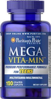 Puritan's Pride 2 Pack of Mega Vita Min Multivitamins for Teens Puritan's Pride Mega Vita Min Multivitamins for Teens 120 Caplets Health & Personal Care