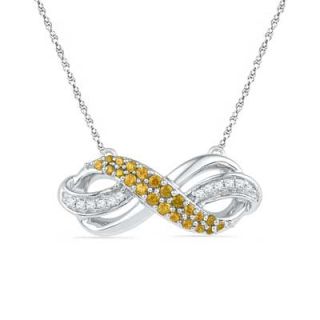 Lab Created Yellow Sapphire and Diamond Accent Infinity Loop Necklace