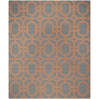 Safavieh Hand woven Moroccan Dhurrie Blue/ Orange Wool Rug (9 X 12)