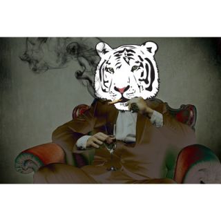 Salty & Sweet Smoking Tiger Graphic Art on Canvas SS110 Size 16 H x 24 W