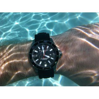 Stuhrling Original Men's 706.01 Aquadiver Regatta Diver Sport II Quartz Date Black Rubber Strap Watch Watches