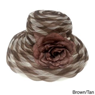 Swan Hat Swan Hat Womens Two tone Braided Crinalin Packable Flower Hat Brown Size One Size Fits Most