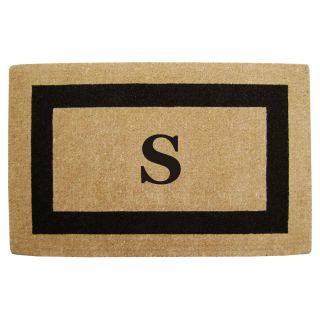 Heavy Duty Coir Monogrammed Black Door Mat