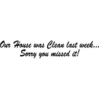 Our House Was Clean Last Weeksorry You Missed It Vinyl Art Quote