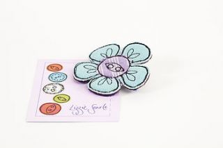 embroidered flower brooch by lizzie searle