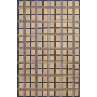 Checkered Ivory/ Blue Outdoor Rug (3 X 5)