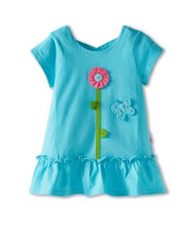 le top Butterfly Wishes Beach Dress with Hem Flounce   Flower & Butterfly (Infant/Toddler/Little Kids) Aquamarine