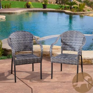 Christopher Knight Home Sunset Grey Outdoor Wicker Chair (set Of 2)