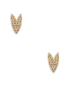 Gold Heart Stud Earrings by Tai Jewelry