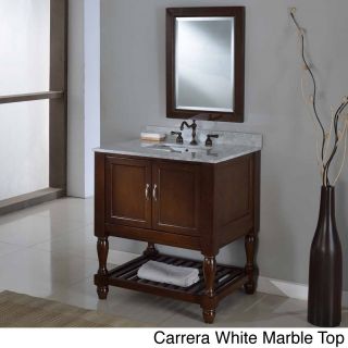Direct Vanity Sink 32 inch Dark Brown Mission Turnleg Spa Single Vanity Sink Cabinet White Size Single Vanities