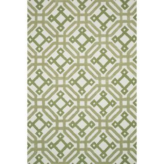 Alexander Home Hand tufted Tatum Ivory/ Green Wool Rug (79 X 99) Green Size 8 x 10