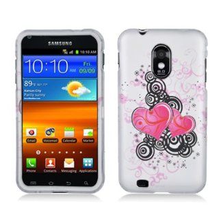 Aimo Wireless SAMD710PCLMT100 Durable Rubberized Image Case for Samsung Galaxy S2/Epic 4G Touch/D710   Retail Packaging   Hearts Cell Phones & Accessories