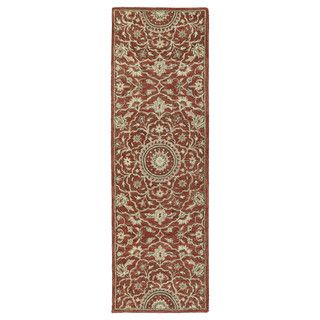 Hand tufted Joaquin Red Medallion Wool Rug (26 X 8)