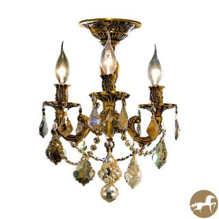 Christopher Knight Home Lugano 3 light Royal Cut Crystal And French Gold Flush Mount