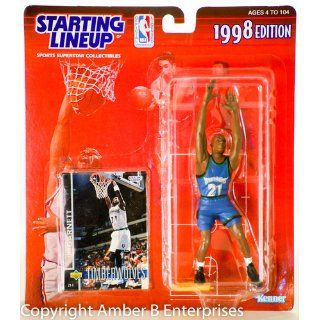 1998   Kenner   Starting Lineup   NBA   Kevin Garnett #21   Minnesota Timberwolves   Vintage Action Figure   w/ Upper Deck Trading Card   Limited Edition   Collectible Sports & Outdoors