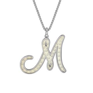 Personalized Script Initial Pendant in 10K White Gold (1 Letter