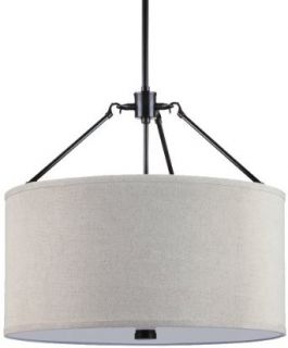 Sea Gull Lighting 65271BLE 710 Burnt Sienna Finished Pendant with Linen Shade Shades   Lampshades  