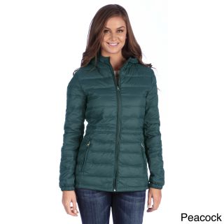 L&b Trading United Face Womens Lightweight Hooded Down Jacket Green Size L (12  14)