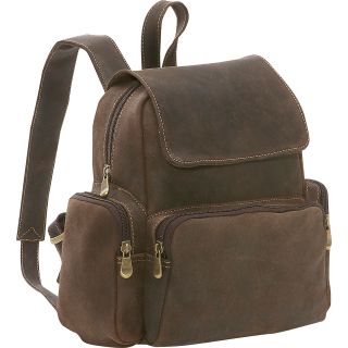 Le Donne Leather Distressed Leather Womens Multi Pocket Backpack
