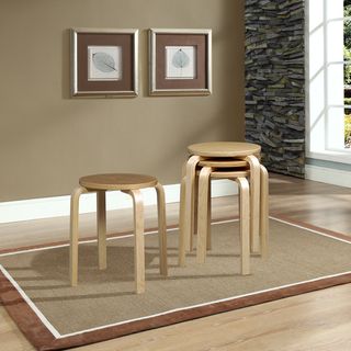 17 inch Natural Bentwood Stool (set Of 4)