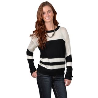 Journee Collection Juniors Scoop Neck Striped Knit Sweater