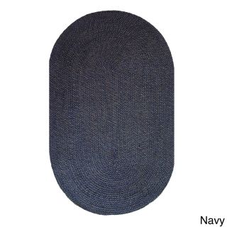 Itm Malibu Indoor/ Outdoor Braided Rug (8x10) Navy Size 8 x 10