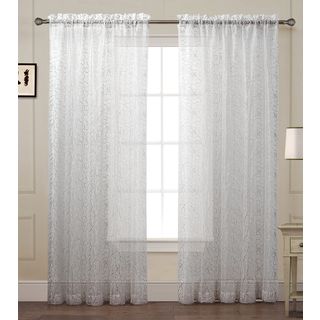 Debbie Floral Embroidered Sheer Curtain Panel