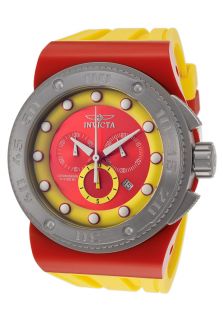 Invicta 12330  Watches,Mens Akula Chronograph Red Dial Yellow Polyurethane, Chronograph Invicta Quartz Watches