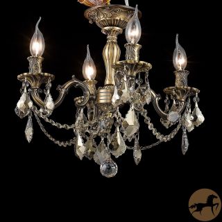 Christopher Knight Home Zurich 4 light Royal Cut Gold Crystal And Antique Bronze Flush Mount