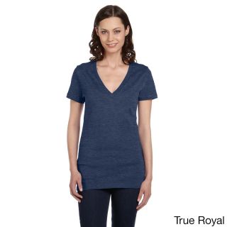 Bella Bella Womens Jersey Deep V neck T shirt Blue Size XXL (18)