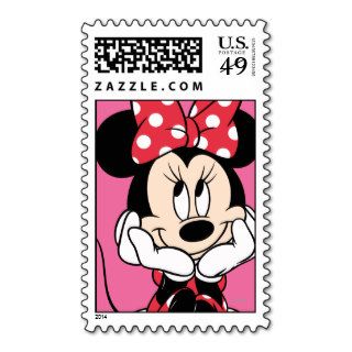 Red & White Minnie 1 Postage Stamp