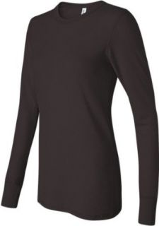 Ladies' Long Sleeve Thermal Tee Shirt, Color Chocolate, Size XX Large