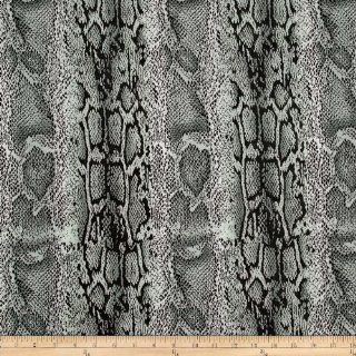 Stretch ITY Jersey Knit Animal Snakeskin Grey/Black Fabric