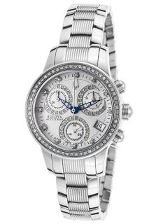 Accutron by Bulova 63R34  Watches,Womens Masella Diamond Chronograph Silver Tone Steel Bracelet & Dial, Luxury Accutron by Bulova Quartz Watches