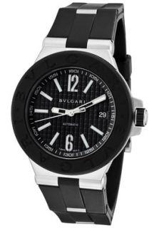 Bvlgari DG40BSVD  Watches,Mens Diagono Classic Mechanical/Automatic Black Textured Dial Black Rubber, Luxury Bvlgari Mechanical Watches