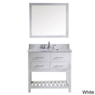 Virtu Virtu Usa Caroline Estate 36 inch Carrera White Marble Single Sink Bathroom Vanity White Size Single Vanities