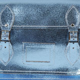 Zatchels 13 Inch Candy Leather Satchel   Blue      Womens Accessories